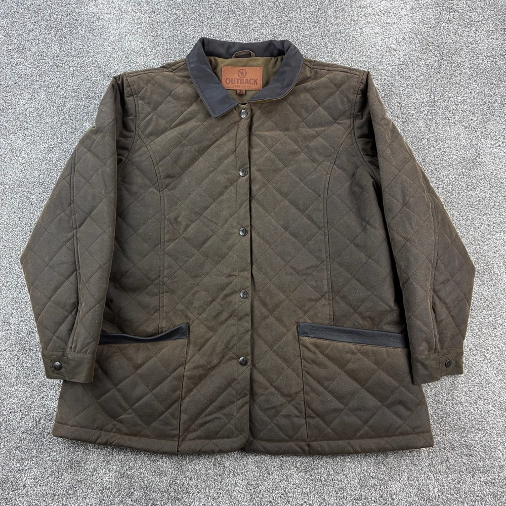 Outback Trading Company Jacket Women's 3XL Deer Hunter Brown‎ Oilskin Wax Canvas